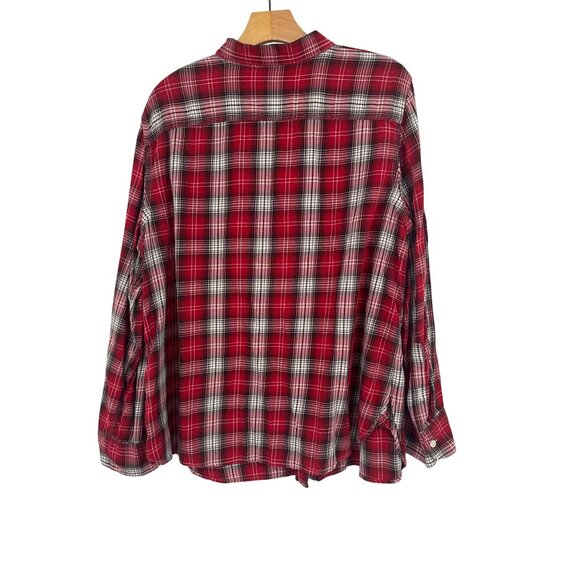 Ralph Lauren Womens Red Plaid Button-Up Shirt Size 2X plus Cotton Long sleeve - Picture 3 of 4